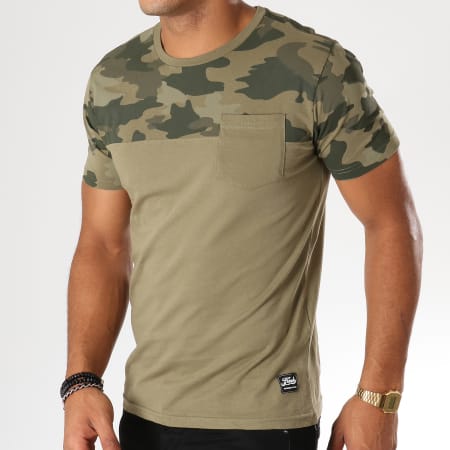The Fresh Brand - Tee Shirt Poche WHTF362 Vert Kaki Camouflage